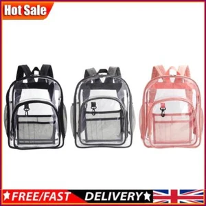 Mochila de PVC Bolsa de Almacenamiento Hombres Mujeres Estudiantes Universitarios Mochila de Hombro Transparente Sólida - Imagen 1 de 9