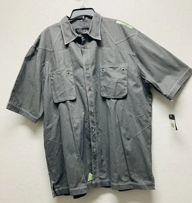 Eight 732 Gray Short Sleeve Button Up Shirt Men’s Size 3XL - Image 1 of 4