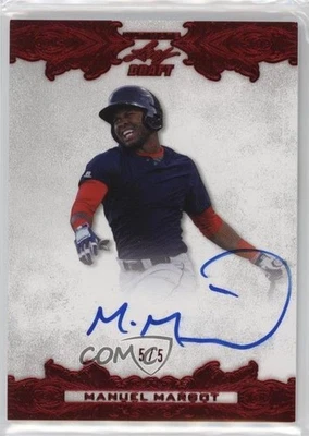 2015 Leaf Ultimate Draft Red Etched Foil /5 Manny Margot Manuel #BA-MM1 Auto - Image 1 of 2
