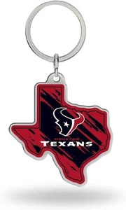 Houston Texans Premium Metal Keychain, State Shaped, Team Color - Picture 1 of 1