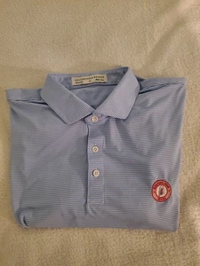 Holderness Bourne Herren XL blau gestreift Kurzarm Golf Polo mit individuellem Logo - Bild 1 von 19