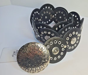 Princess Polly Karelle Medallion Disc Belt Fully Adjustable Fashion Belt Black - Picture 1 of 7