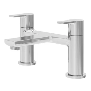 GoodHome Akita Gloss Chrome effect Deck-mounted Manual Single Bath Filler Tap - Picture 1 of 9