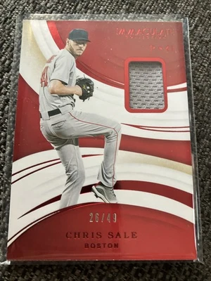 Camiseta deportiva Panini Donruss Chris Sale Immaculate Collection 2020/49 Red Sox relic Foto 1 de 2
