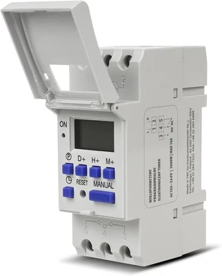 GreenBlue GB104 Programmable Timer Switch Time Relay Digital LCD DIN 16A Rail 22 - Image 1 of 4