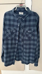 Billabong Checkered Men’s Shirt Blue Core Fit Size L - Picture 1 of 3