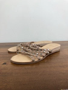 Dolce Vita Brown Pinta Studded Faux Leather Strappy Slide Sandals Women’s 8 - Picture 1 of 11