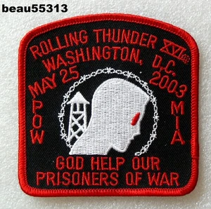 ⭐2003 XVI Rollling Thunder Vietnam Mia Pow Washington DC Harley Rally Parche - Imagen 1 de 1