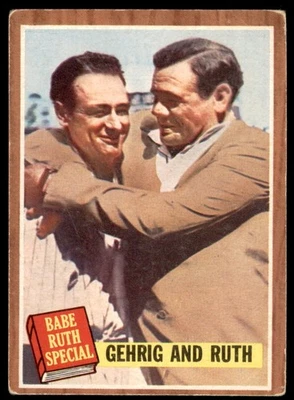 1962 Topps #140  GEHRIG AND RUTH   VG (Corner) - Image 1 of 2