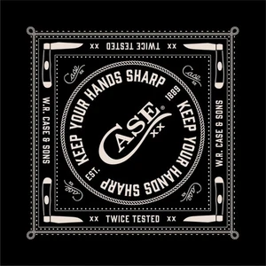 Case xx Black Cotton Bandana Keep Your Hands Sharp 52536 - Picture 1 of 1