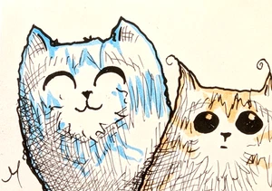 Pintura de gato ACEO original cara de gatito arte popular contemporáneo por Josh Merritt - Imagen 1 de 1