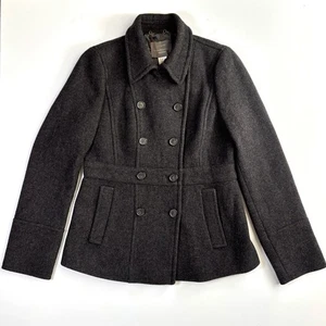 J. CREW Women’s Size 8T Pea Coat Wool Blend Double Breasted Dark Grey Charcoal - Picture 1 of 9