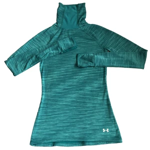 Under Armor Women S All Season Gear Green Turtleneck Thumbholes Fitted Long Slee - Picture 1 of 17