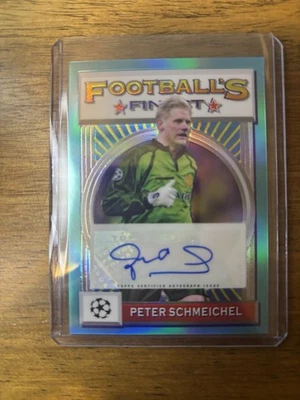 2022 Topps UEFA - Peter Schmeichel Football’s Finest Aqua Refractor Auto /30 - Image 1 of 2