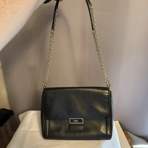 Lauren Ralph Lauren Medium Leather Convertible Crossbody Shoulder Bag Black - Picture 1 of 12