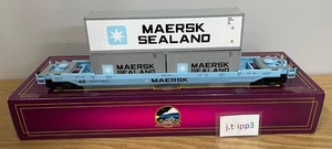 MTH 20-95062 Maersk Husky Stack Car O Scale Train Intermodal Sealand Containers - Picture 1 of 7