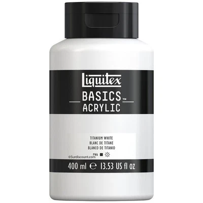 Peinture Acrylique en bidon blanc de titane 400ml - Liquitex Basics