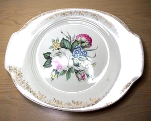 Salem Royal Rose Serving Platter 23K Gold Detail Floral - Picture 1 of 5