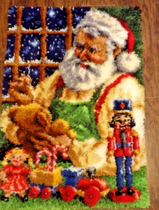 Handgefertigter Wandbehang oder Teppich "Weihnachtsmannwerkstatt" - Bild 1 von 6