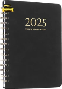 2025 Monthly Planner, Journal Planner, Notebook Leather Cover Diary Time Managem - Picture 1 of 7