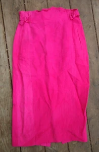 De Colección Platino Dorothy Schoelen Rosa Caliente Falda Lápiz Bolsillos Midi Años 80 90 EE. UU. - Imagen 1 de 7