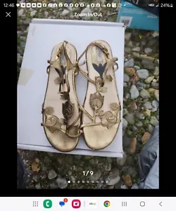 Prada Milano Sandaletten Gold Metallic mit Staubbeutel Gr. EU 38,5 US 8-8,5 - Bild 1 von 9