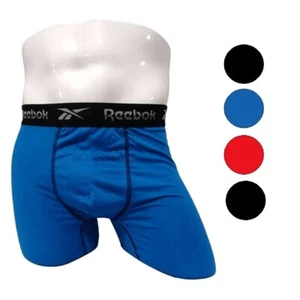 Reebok Men's Boxer Briefs 4-Pack Performance Stretch Wicking Black Blue Orange - Picture 1 of 9