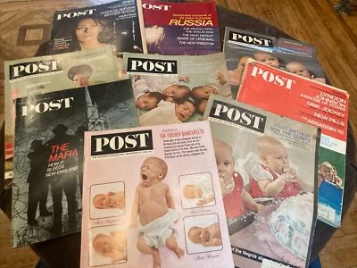9 Vintage The Saturday Evening Post Magazines, 1963–1967 Quintuplets  ￼ - Image 1 of 4