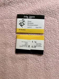 John James Needles - Straw - Size 9 (25 pack) - Picture 1 of 1