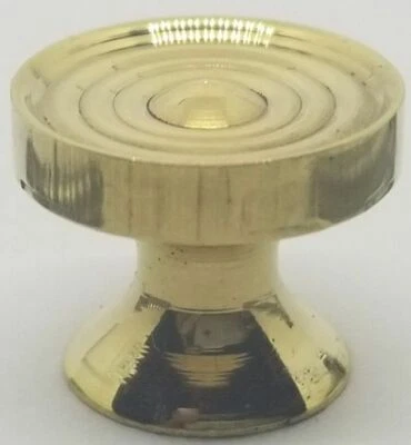 7/8" Diameter Cast Brass KNOB Concentric Rings pull handle mid century modern  - Image 1 of 4