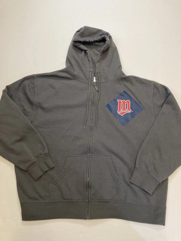 Antique Sweatshirts Mens XL Gray Minnesota Twins MLB Full Zip Hoodie Pullover Cover