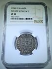 NGC VF-30 1708 Spain Silver 2 Reales 1700s Antique Spanish Colonial Two Bit Coin
