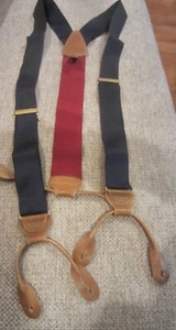 TRAFALGAR bretelle bretelle blu navy e bordeaux nylon pelle taglia unica - Foto 1 di 3