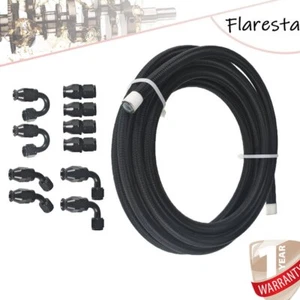 6AN 10 12 20 30FT Braided Fuel Line Filler Feed Hose Rotary Swivel Hose Ends Kit - Foto 1 di 13