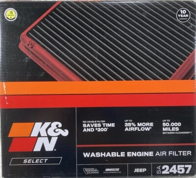 Filtro de aire lavable K&N Select SA-2457 para Jeep Grand Cherokee 2011-2020 Foto 1 de 4