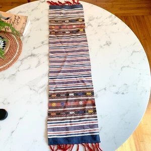 Vintage Antique Kilim Moroccan Woven Red Flat Weave Table Runner 42”x 10” - Picture 1 of 8