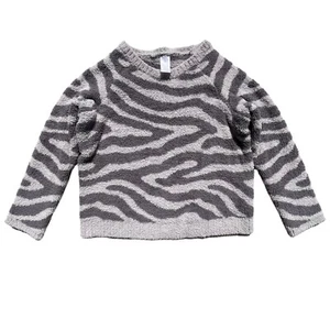 Suéter Member's Mark Luxury Premier Mujer Talla XL Acogedor Sherpa Gris Estampado Cebra - Imagen 1 de 17