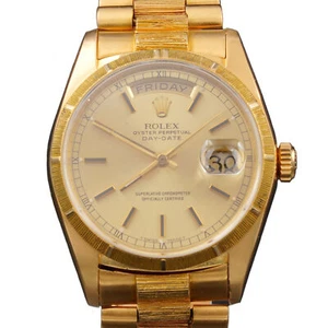 Mens Rolex Day-Date President Solid 18k Yellow Gold Watch Bark Gold Dial 18078 - Picture 1 of 8