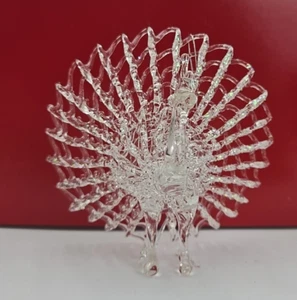 Vintage Silvestri handgesponnene Glasfigur Ornament Pfau mit Box (#1) - Bild 1 von 11
