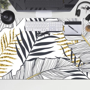 Computer Desk Top Mat Pad Protector for PC Mouse Keyboard 100x50 Palm leaves - Afbeelding 1 van 4