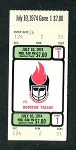 Chicago Fire vs Houston Texans July 10th 1974 Game 1 WFL Football Ticket Stub - Picture 1 of 2