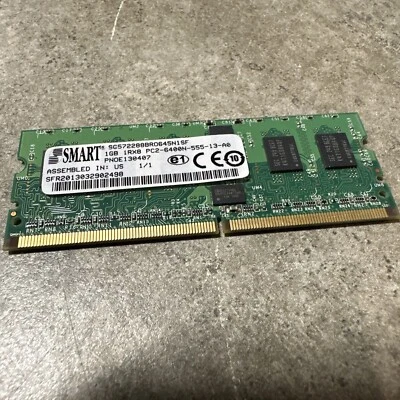 SMART SG572288br0645n1sf  (Pn0e130407) 1gb 1rx8 Pc2-6400n-555-13 Ram - Image 1 of 2