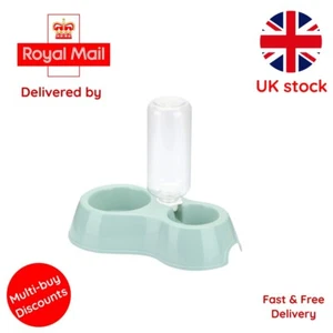 BLUE CAT Feeders Double Bowls Water Bowl Automatic Water Dispense - Picture 1 of 6