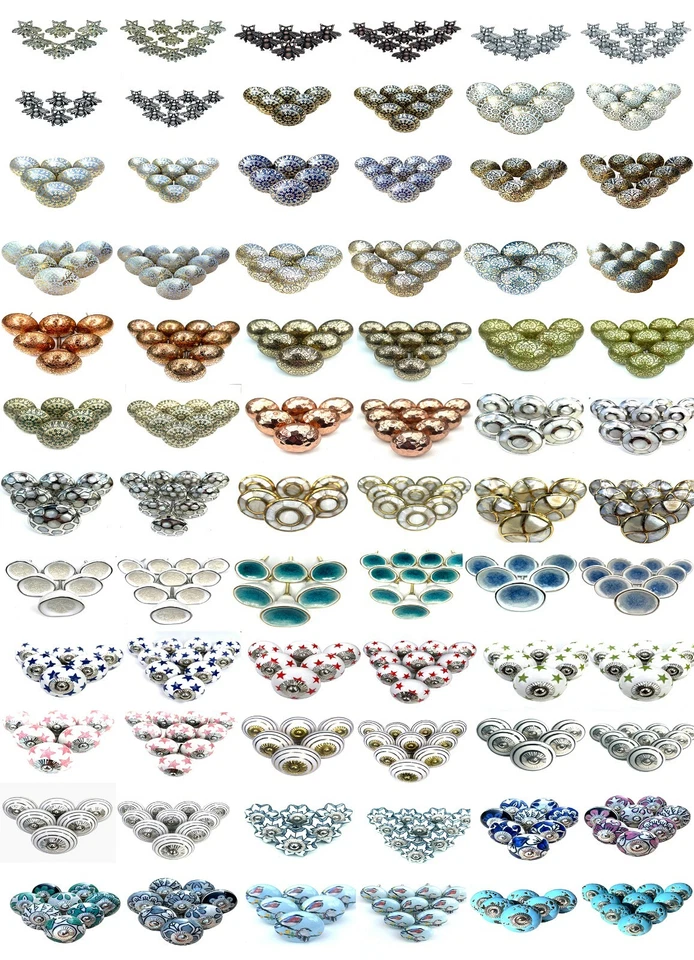 SETS OF 6 AND 10 CUPBOARD KNOBS & DRAWER PULLS Gold Silver Bee Ceramic Brass - Image 1 of 1