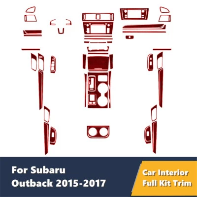 Kit completo de molduras interiores de auto de fibra de carbono roja para Subaru Outback 2015-2017 Foto 1 de 4