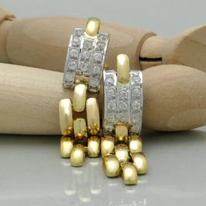 Ohrringe Ohrhänger Ohrstecker mit Zirkonia Besatz in 750/18K Weiß-/Gelbgold - Bild 1 von 5