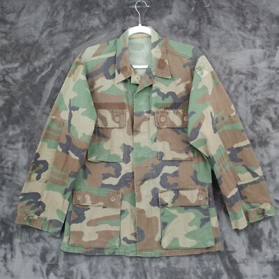 US Army Combat Coat Woodland Camo Pattern Jacket Faded Size Small Regular - Image 1 of 4