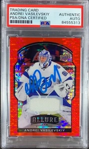 Andrei Vasilevskiy auto card Game Used Upper Deck Allure Lightning PSA Encap - Picture 1 of 3