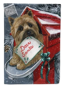 Caroline's Treasures Cairn Terrier Christmas Letter Santa Garden Flag PPP3054GF - Picture 1 of 3