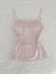 vintage japanese brand light pink bow lace vest tank cami top coquette y2k ♡ - Picture 1 of 5